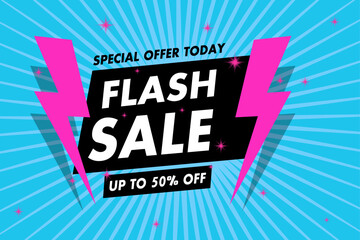Fototapeta premium Flash sale banner vector editable text promotional discount background