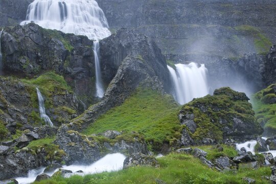 Dynjandifoss, Fjallfoss, waterfall, Westfjords or West Fjords, Iceland, Europe