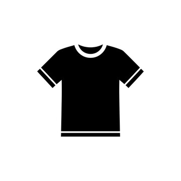 Simple Black T-Shirt Icon with White Trim Design