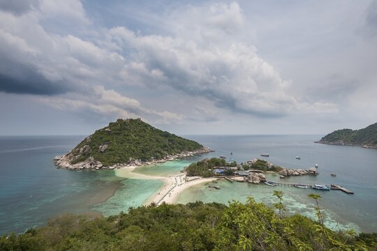 View of Koh Nang Yuan, also Nangyuan, Koh Tao, Gulf of Thailand, Thailand