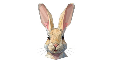 Cute rabbit face with long ears. © iyawanz