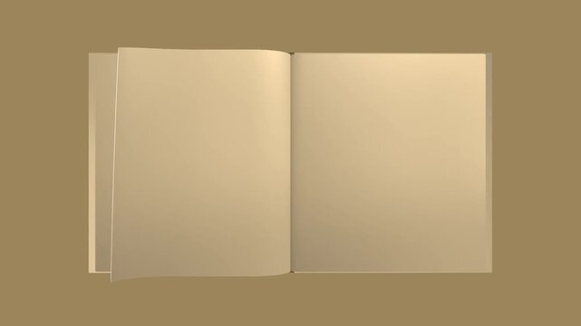 4k 3D Flipping book page curl transition animation being flipped over, Opening book video.