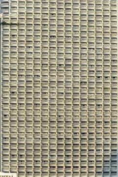 High-rise fa&ccedil;ade with numerous flats and hotel rooms, State Tower, (Lebua at State Tower), Bang Rak district, Bangkok, Thailand