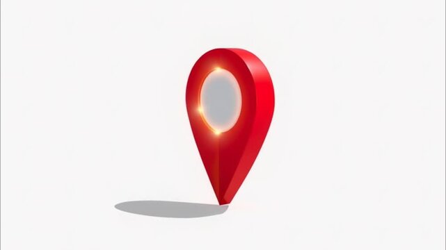 Red Location Pin Icon on White.