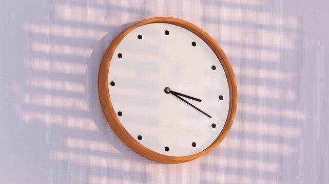 Timelapse of Minimal Wall Clock, representing time, simplicity, and modern interior design aesthetics. 3D render animation