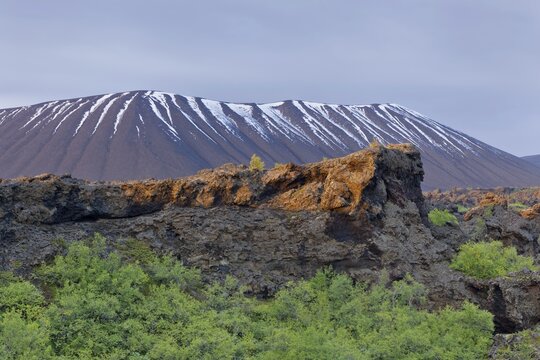Dimmuborgir lava formations, Hverfjall ash crater, Sk&uacute;tusta&eth;ir, Northeastern Region, Iceland