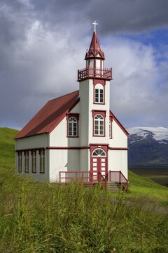 Hlidarendakirkja in HG Myrdalsj&ouml;kull, Hvolsv&ouml;llur, Su&eth;urland, Iceland