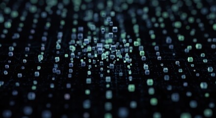 Fototapeta premium Digital Data Cubes Floating in Cyber Space