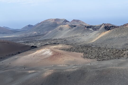 Volcanic landscape, Timanfaya National Park, Lanzarote, Canary Islands, Spain
