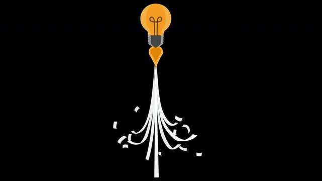 Animated Creative Lightbulb Idea Reveal for Innovation Concept Motion Loop on Alpha Channel