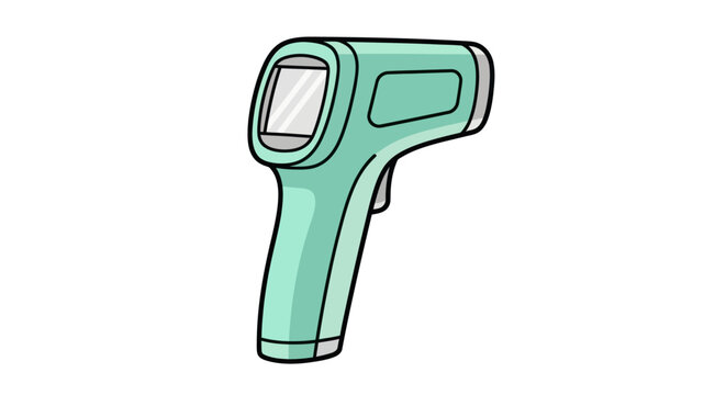 Green digital laser infrared thermometer gun.