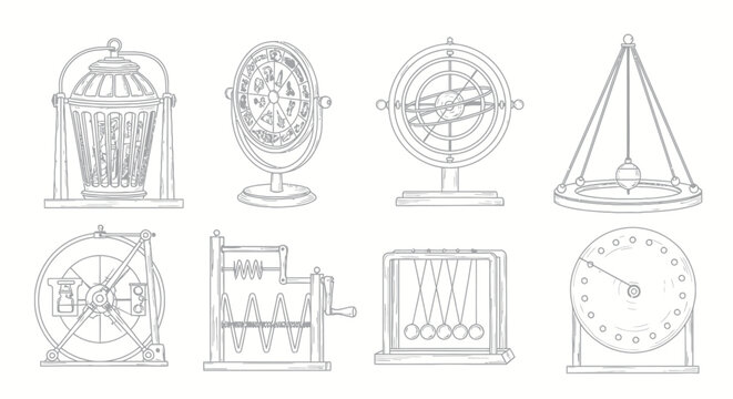 Vintage Scientific Instrument Illustrations Collection.