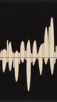 Vertical video: Audio driving beige waveform shifting ovals on vertical display, thin baseline