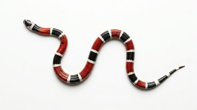 Coral snake on a white background