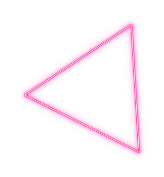 Pink Neon Triangle Geometric Shape Abstract Background.