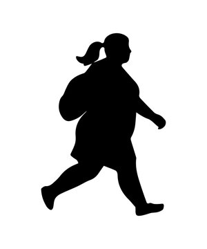 Overweight woman silhouette showing body positivity and diversity