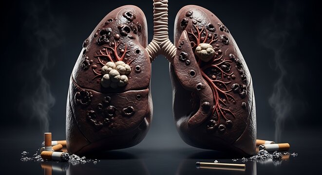 Damaged Lungs - The Devastating Effects of Smoking on Respiratory Health.