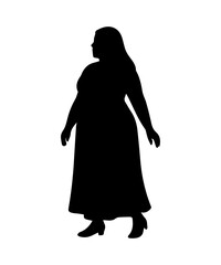 Naklejka premium Overweight woman silhouette showing body positivity and diversity