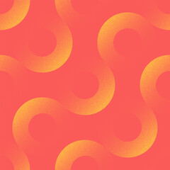 Obraz na płótnie Canvas Vector abstract vector background with warm red and yellow circles. Seamless pattern with grainy textured halftone dots and smooth gradient colour. Summer geometric wallpaper for textile and branding