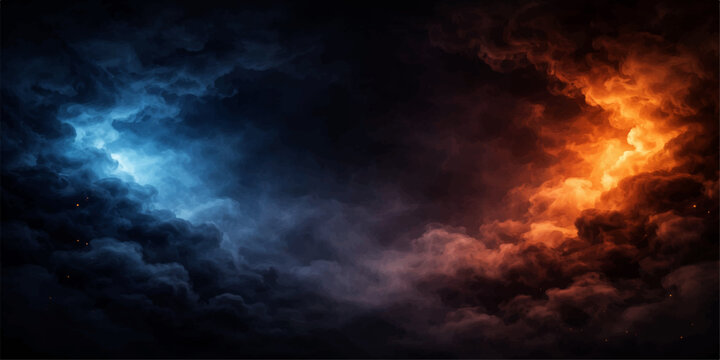 Dramatic space explosion with glowing stars and dark cosmic clouds creating an abstract night sky background