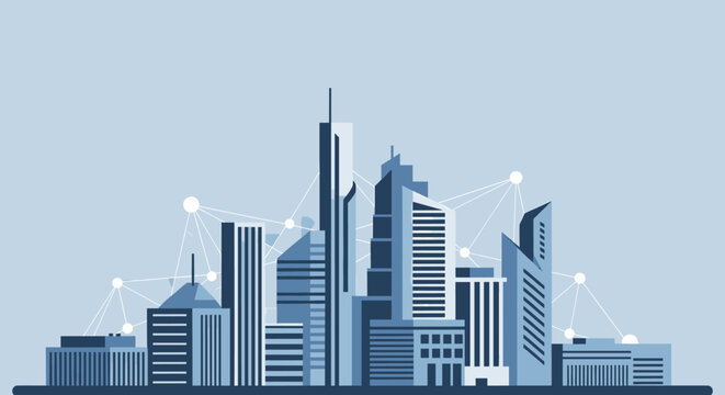 Abstract illustration conveys connectivity and growth. Suitable for illustrating tech, business, or innovation themes in marketing and web design.