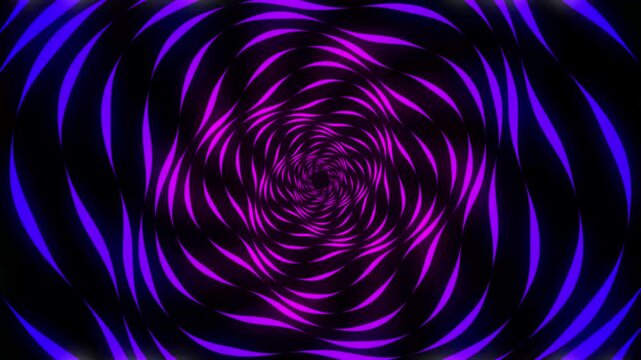 Hypnosis spiral and Op art effect, Abstract motion background with twisting circles, Optical illusions and constantly moving spiral pattern, Seamless loop 4K animation