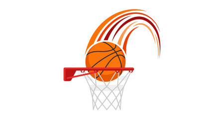 Basketball going through hoop with motion effect © Clip Artz