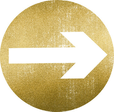 Large gold circular arrow texture with a transparent background