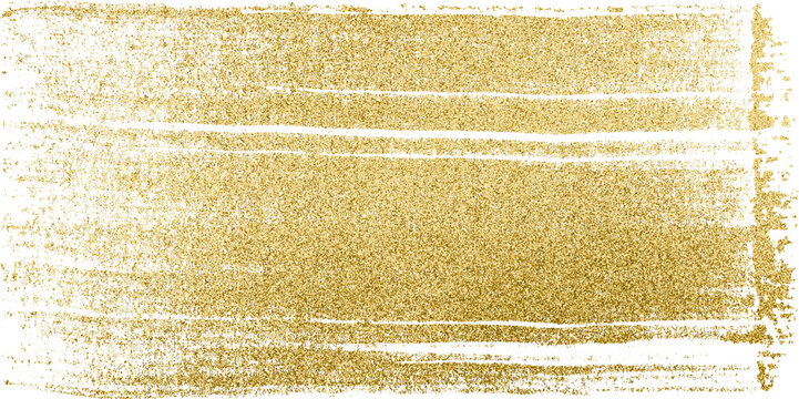 Large gold brush mark texture with a transparent background