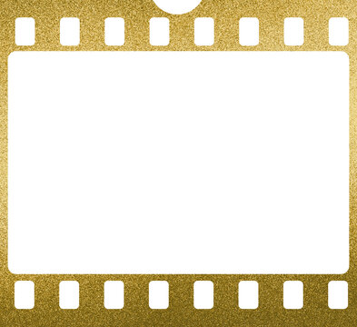 Large gold film negative texture with a transparent background