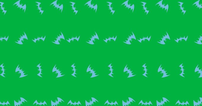 Halloween digital illustration features scary icons on a black background.