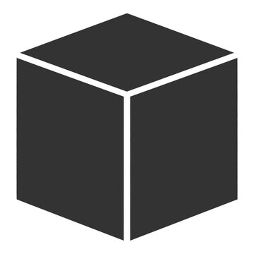 Dark Gray Simple Cube Box Icon Simple Flat Design Storage Package Symbol