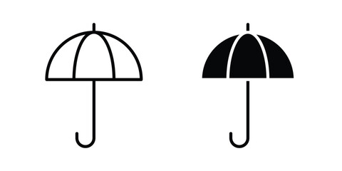 Fototapeta premium Umbrella icon outline style. Black solid silhouette style icons