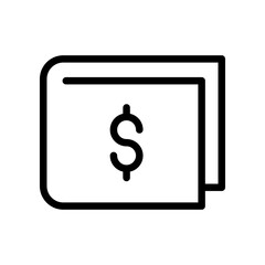 Fototapeta premium Wallet icon with dollar sign symbol for finance, banking, savings, investment, wealth management, budget planning, and currency transactions