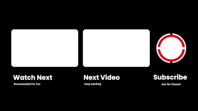 Black screen with white placeholders for video suggestions