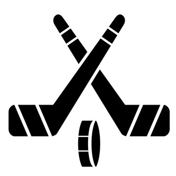 Crossed Hockey Sticks and Puck