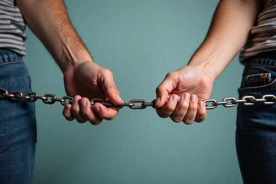 Bound in a chain: A couple's tumultuous codependency.