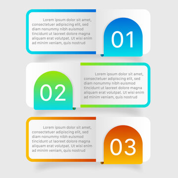 Colorful modern infographic template with three steps process layout