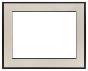 Obraz premium Wooden picture frame in PNG format on a transparent background.