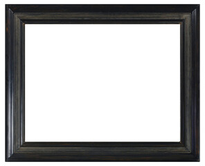 Obraz premium Black picture frame in PNG format on a transparent background.