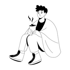 A glyph style illustration showing a cozy blanket   © Vectors Market