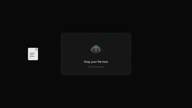 Drag and Drop File Upload Animation with Interactive Area
