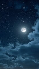 Naklejka premium moon in starry night sky background