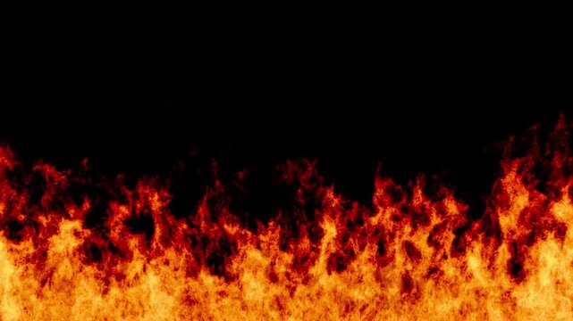 VFX Fire Frame Bottom 5 Seconds Loop 30fps Animation3