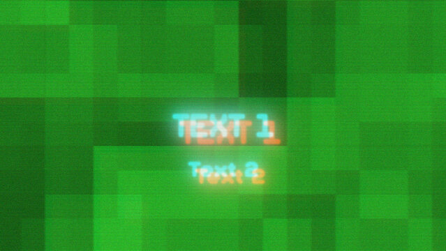 Retro Glitched Text Title with Digital Distortion and VHS Effect