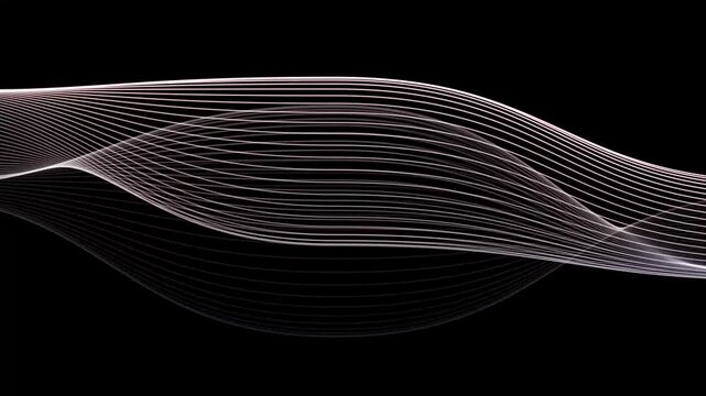 Animated shape formed by a background of repeating white thin lines