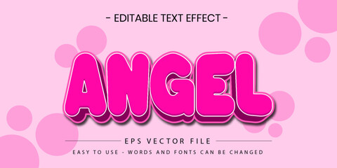 Fototapeta premium Angel Pink Girlie Text Effect Vector