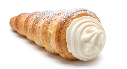 Fototapeta premium Delicious Cream Filled Croissant Pastry Dessert.