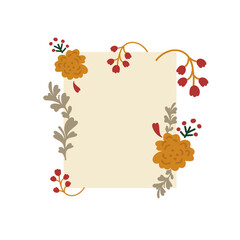 Fototapeta premium Floral Decorative Frame Doodle Design