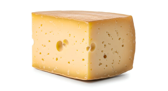 A block of yellow cheese.